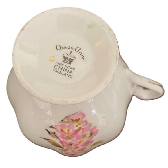 Vintage Queen Anne Bird in Cherry Blossom Tree Fine Bone China Cup Saucer Set - Picture 13 of 15